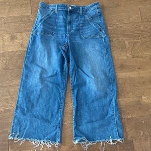 PAIGE Anessa Distressed Blue Flare Jeans